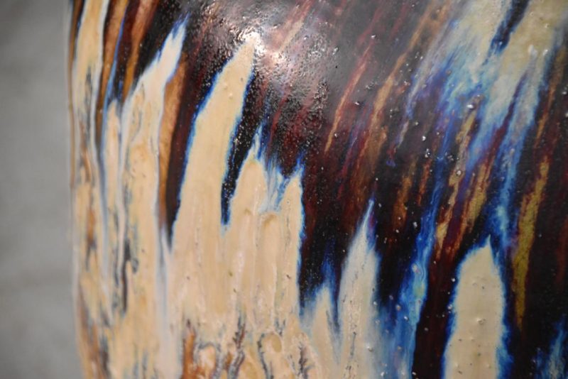Large Shigaraki Pottery Drip Glaze Tsubo Urn Height:800mm - Image 8