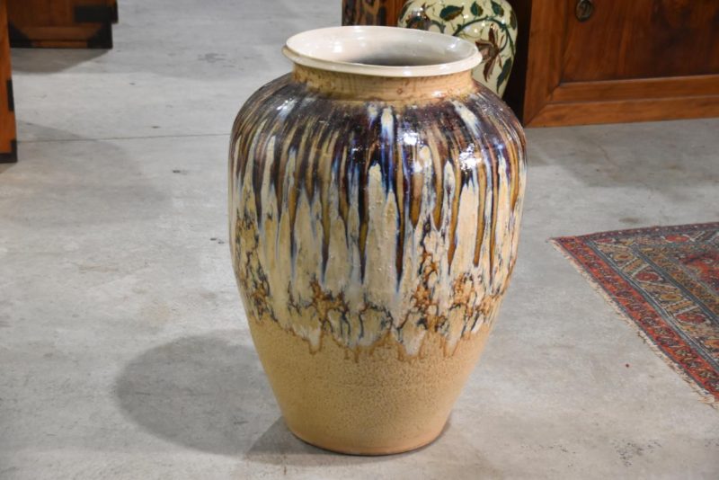 Large Shigaraki Pottery Drip Glaze Tsubo Urn Height:800mm - Image 6