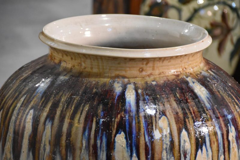 Large Shigaraki Pottery Drip Glaze Tsubo Urn Height:800mm - Image 5