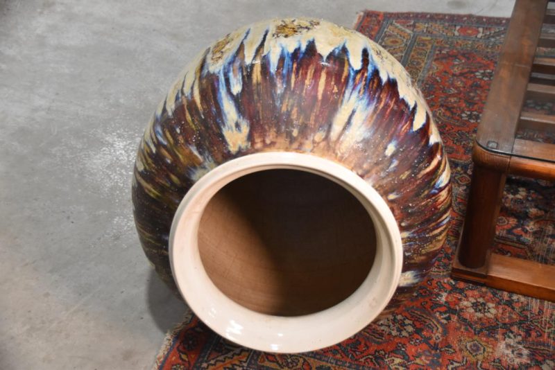 Large Shigaraki Pottery Drip Glaze Tsubo Urn Height:800mm - Image 3