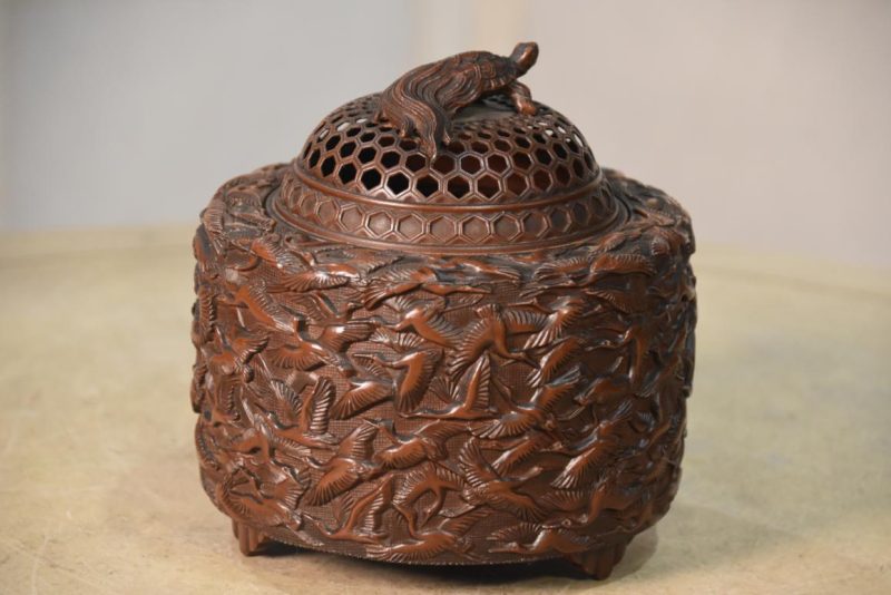 Japanese Crane and Turtle Incense Burner Width:140mm