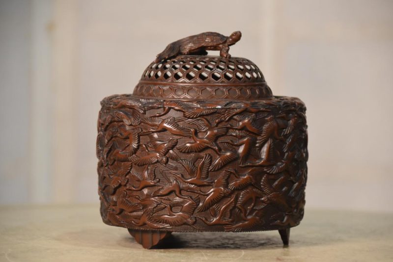 Japanese Crane and Turtle Incense Burner Width:140mm - Image 3