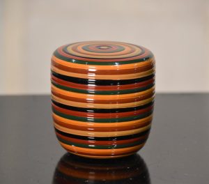 Japanese Spinning Top Design Natsume Tea Caddy Width:70mm