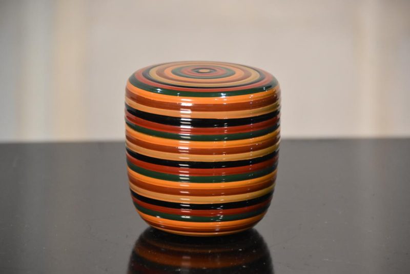 Japanese Spinning Top Design Natsume Tea Caddy Width:70mm