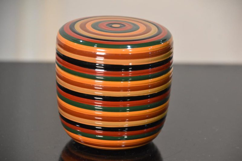 Japanese Spinning Top Design Natsume Tea Caddy Width:70mm - Image 2