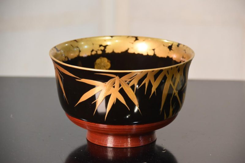 Japanese Maki-E Lacquer Bowl Width:145mm