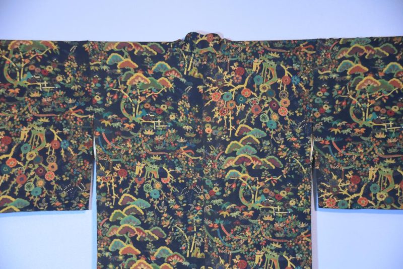 Chiriman (Crepe) Silk Vintage Kimono - Image 7