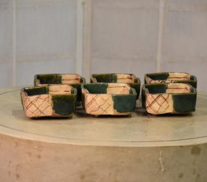 Set of 6 x Oribe Pottery Bowls