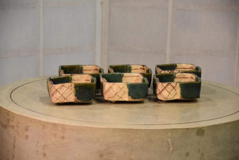 Set of 6 x Oribe Pottery Bowls