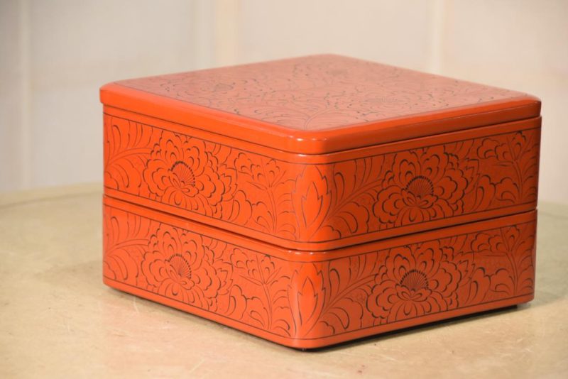 Japanese Jubako Lacquer Stacking Box Width:200mm - Image 2