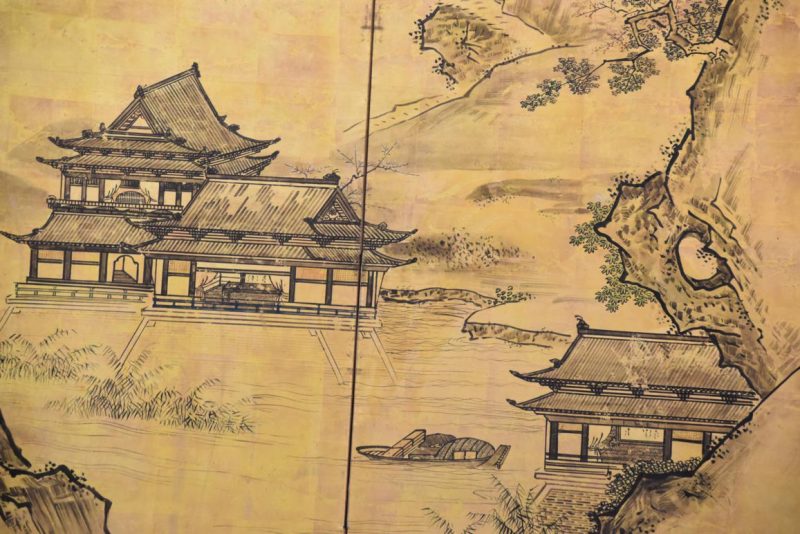 Sumi-E (Ink Brush) Landscape on Gold Leaf Screen Width:3760mm - Image 5