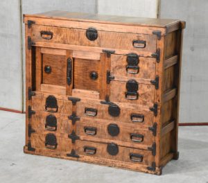 Antique Tochi (Horse Chestnut) Merchant Chest Width:960mm