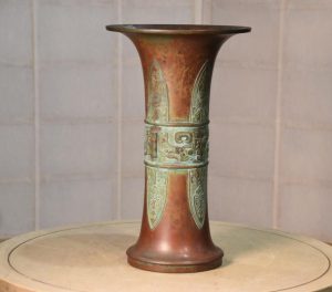 Japanese Seido Bronze Vase Height:385mm