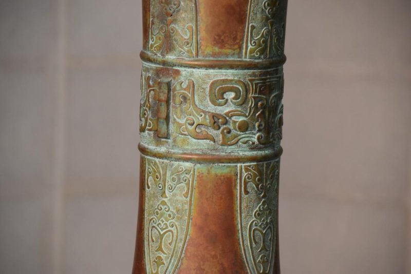 Japanese Seido Bronze Vase Height:385mm - Image 10