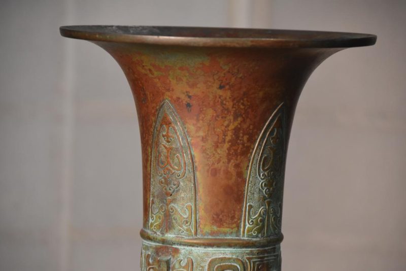 Japanese Seido Bronze Vase Height:385mm - Image 9