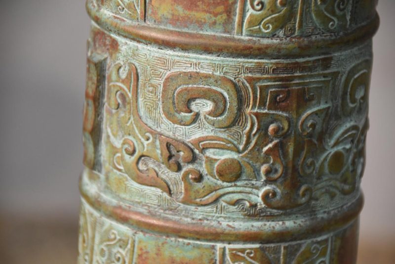 Japanese Seido Bronze Vase Height:385mm - Image 8