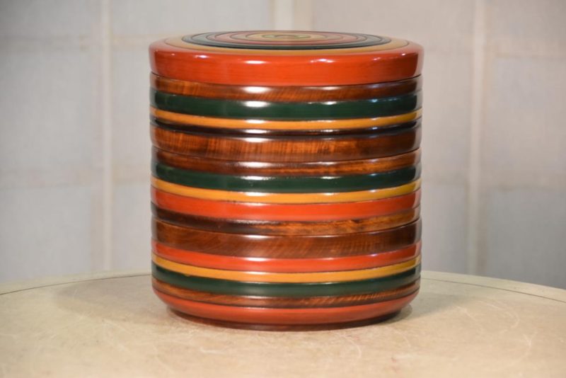 Japanese Spinning Top Design Lidded Container Width:203mm - Image 2