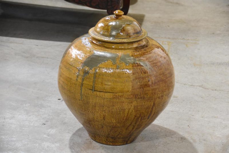 Japanese Mingei Onta Pottery Lidded Urn Width:500mm - Image 7