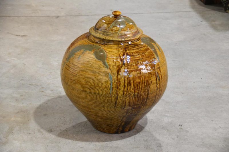 Japanese Mingei Onta Pottery Lidded Urn Width:500mm - Image 6