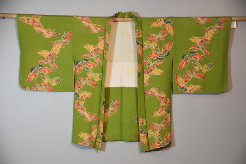 Green Butterfly Vintage Haori Jacket - Image 2