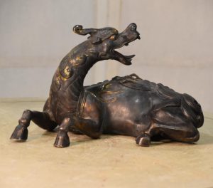 Japanese Bronze Kirin Incense Burner Width:270mm