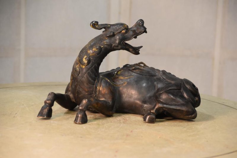 Japanese Bronze Kirin Incense Burner Width:270mm