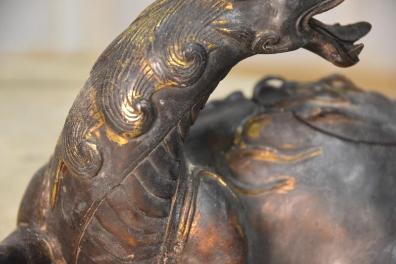 Japanese Bronze Kirin Incense Burner Width:270mm - Image 7