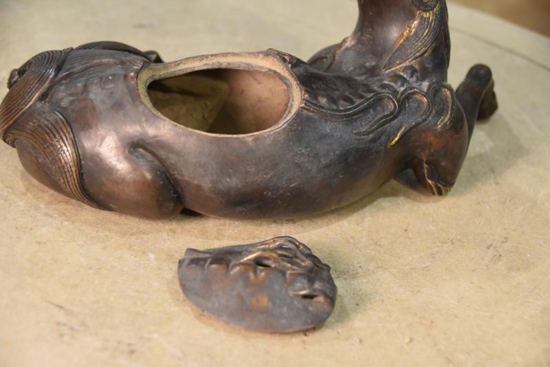 Japanese Bronze Kirin Incense Burner Width:270mm - Image 5