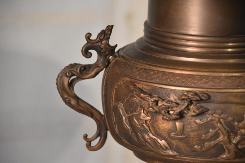 Japanese Cast Bronze Usubata Vase Width:330mm - Image 10