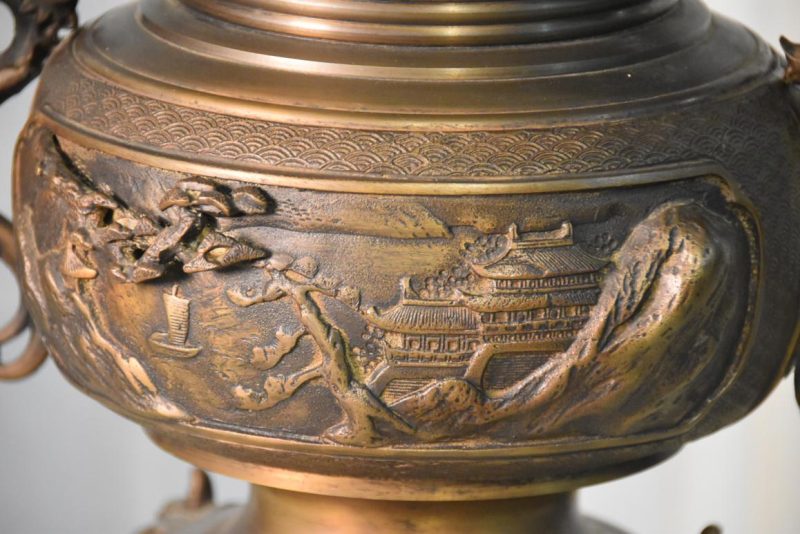 Japanese Cast Bronze Usubata Vase Width:330mm - Image 8