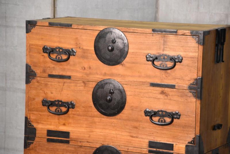 Antique Japanese Clothing Chest 2 Sections Width:900mm - Image 2