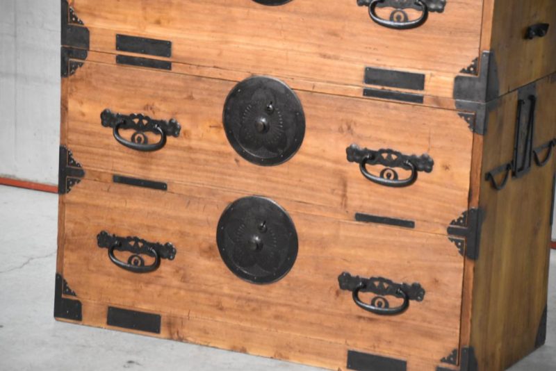Antique Japanese Clothing Chest 2 Sections Width:900mm - Image 13
