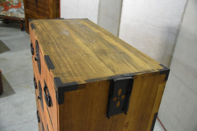 Antique Japanese Clothing Chest 2 Sections Width:900mm - Image 9