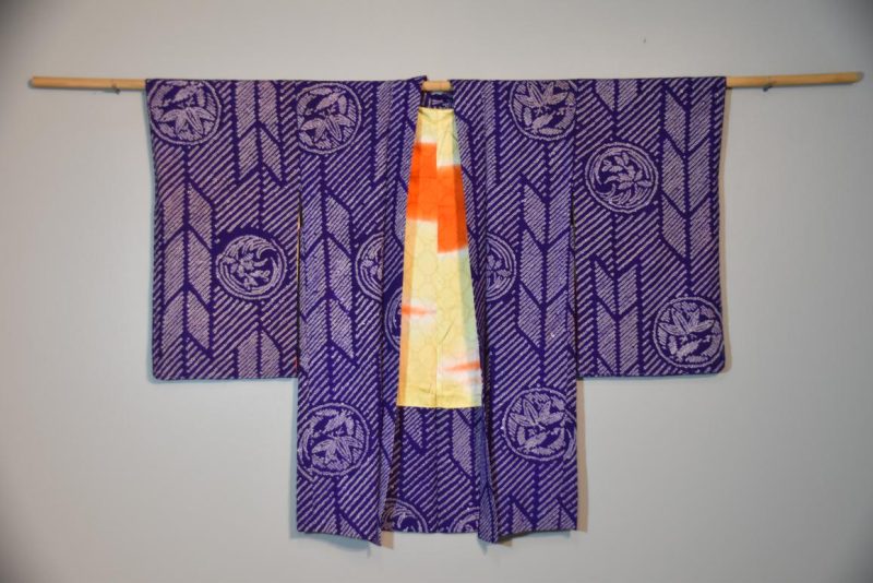Vintage Murasaki (Purple) Silk Shibori Haori Jacket - Image 4