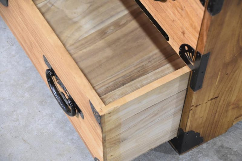 Antique Meiji Period Clothing Chest (2 Sections) Width:1030mm. - Image 6