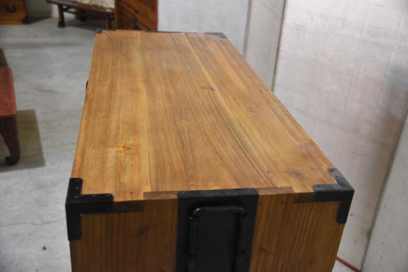 Antique 4 Drawer Clothing Chest (2 Sections) Width:950mm - Image 8
