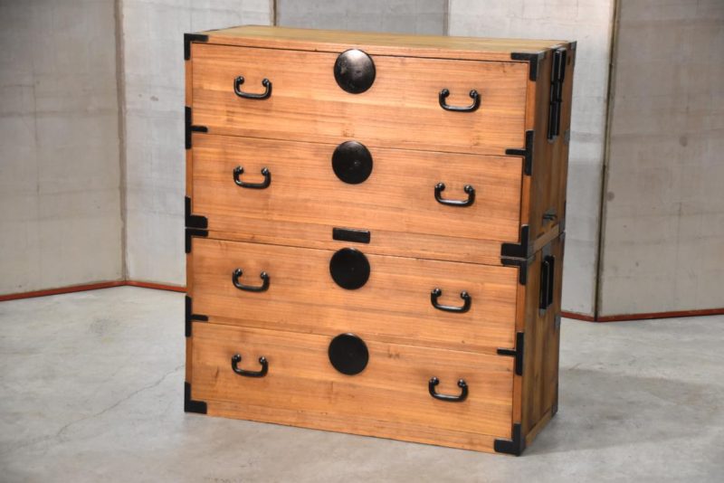 Antique 4 Drawer Clothing Chest (2 Sections) Width:960mm