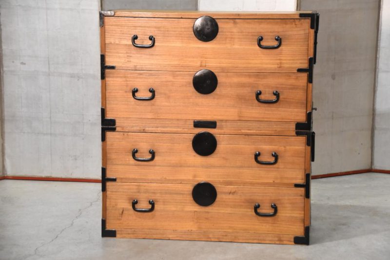 Antique 4 Drawer Clothing Chest (2 Sections) Width:960mm - Image 14