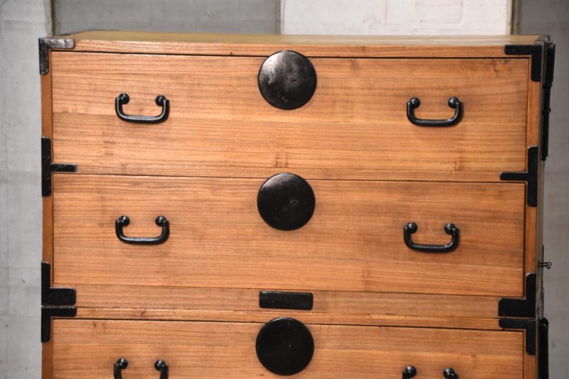 Antique 4 Drawer Clothing Chest (2 Sections) Width:960mm - Image 13