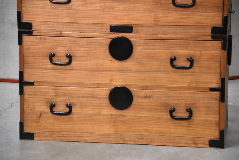 Antique 4 Drawer Clothing Chest (2 Sections) Width:960mm - Image 12