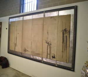 Japanese Momoyama Period 6 Panel Sumi-E Screen