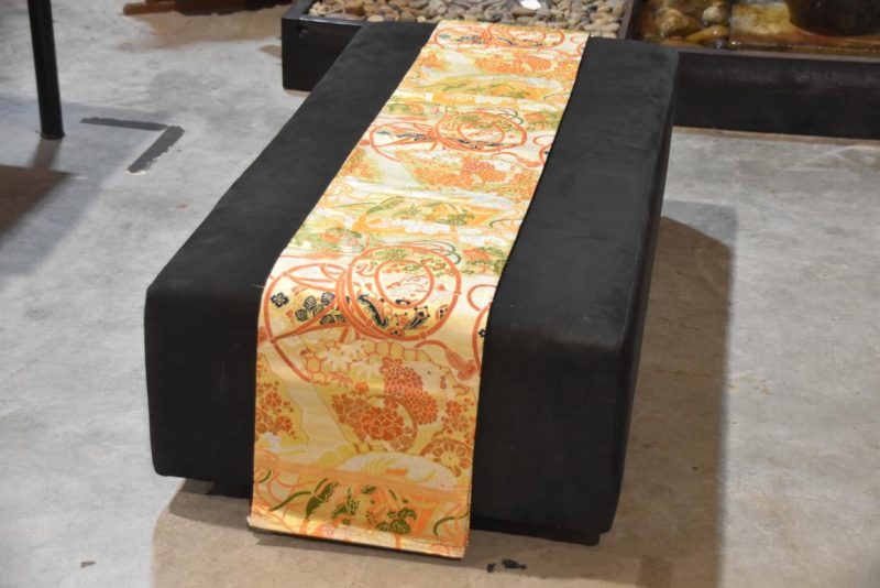 Vintage Japanese Maru Obi Sash Table Runner Width:4000mm