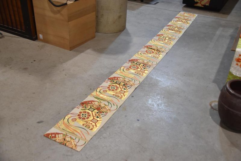 Rare 2 Designs Vintage Japanese Maru Obi Sash Table Runner Width:4000mm - Image 4