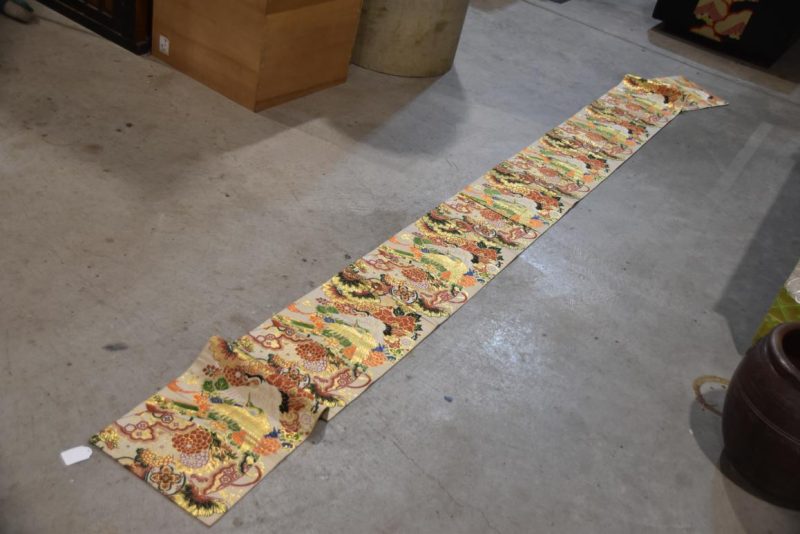 Rare 2 Designs Vintage Japanese Maru Obi Sash Table Runner Width:4000mm - Image 3