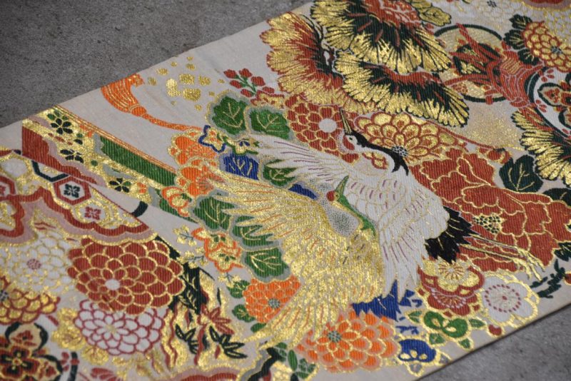 Rare 2 Designs Vintage Japanese Maru Obi Sash Table Runner Width:4000mm - Image 2