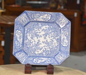 Japanese Blue and White Porcelain Plate Width:290mm