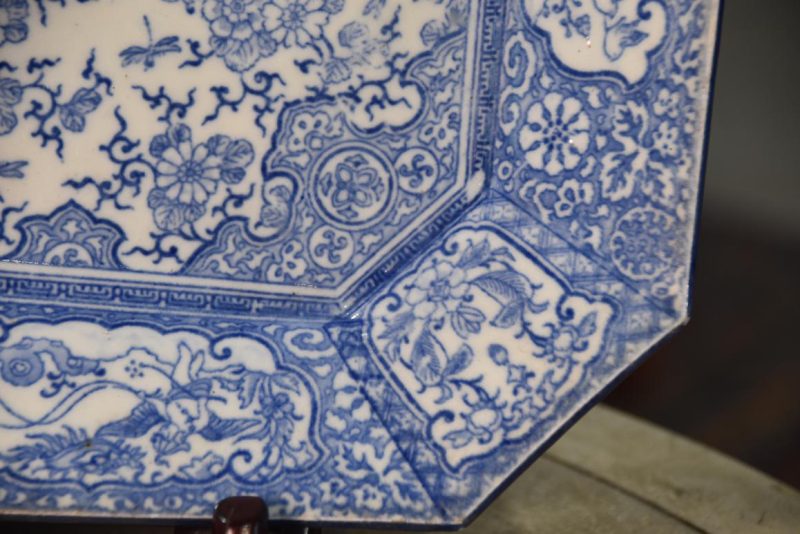 Japanese Blue and White Porcelain Plate Width:290mm - Image 6