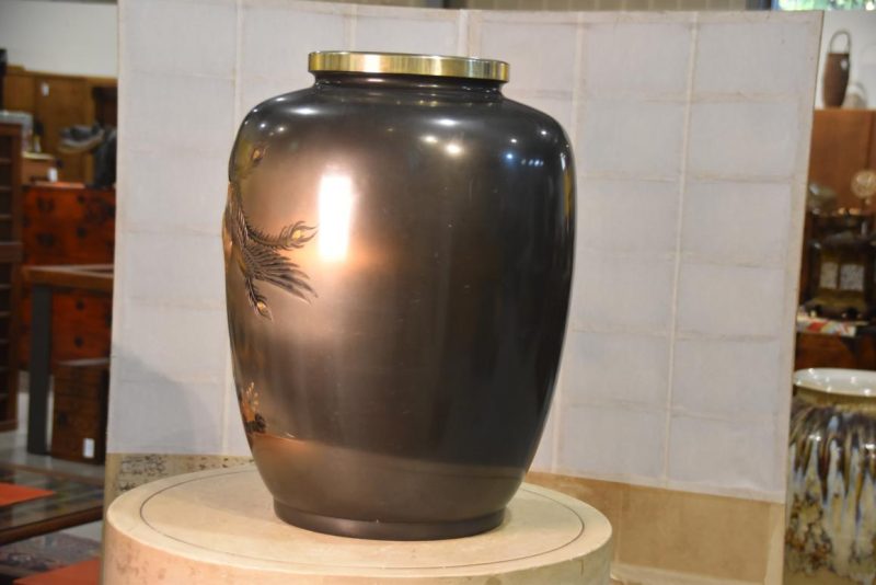 Large Japanese Phoenix Bronze Vase Weight:24.2Kgs - Image 4