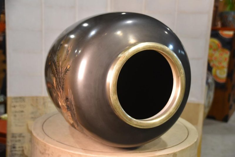 Large Japanese Phoenix Bronze Vase Weight:24.2Kgs - Image 3