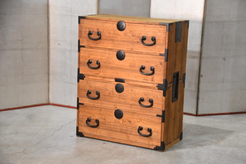 Antique 4 Drawer Clothing Chest (2 Sections) Width850mm